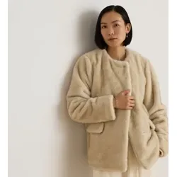 Lauren Ralph Lauren für Damen. 297P04117003 Beiger Mantel aus Kunstfell (L), Lässig, Synthetisch