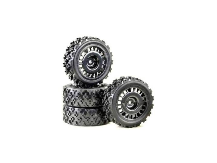 Absima 1:10 Rallywagen Rally Block Complete wielen Zwart 4 stuk(s)