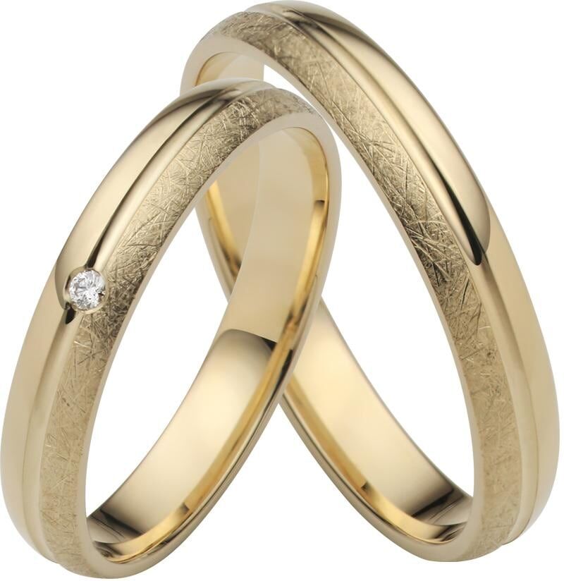 Trauring FIRETTI "Schmuck Geschenk Gold 750 Hochzeit Ehering "LIEBE" Gr. 70, gold (gelbgoldfarben), Fingerringe, Damen, 70, ohne Brillant, Gelbgold 585, 3,5mm, Trauring, Made in Germany, wahlweise mit oder ohne Brillant