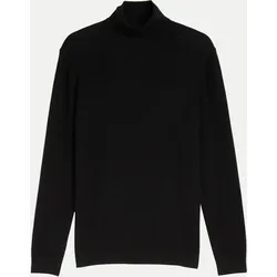 Rollkragenpullover mit Kaschmir-Anteil Schwarz M