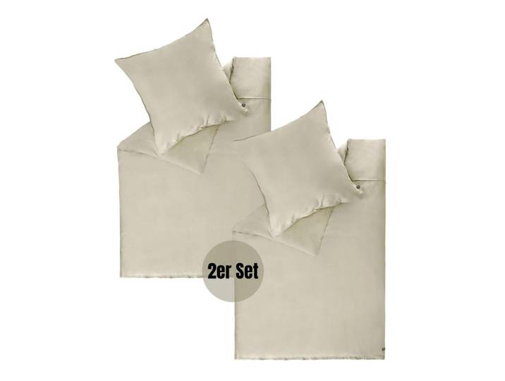 Schöner Wohnen Satin Bettwäsche Plain, Beige, 135x200 cm, Heimtextilien, Bettwäsche & Leintücher, Bettwäsche