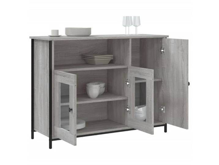 Buffet - DUOKON - FAN835512 - Bois d'ingénierie - 100x35x75 cm - Sonoma gris