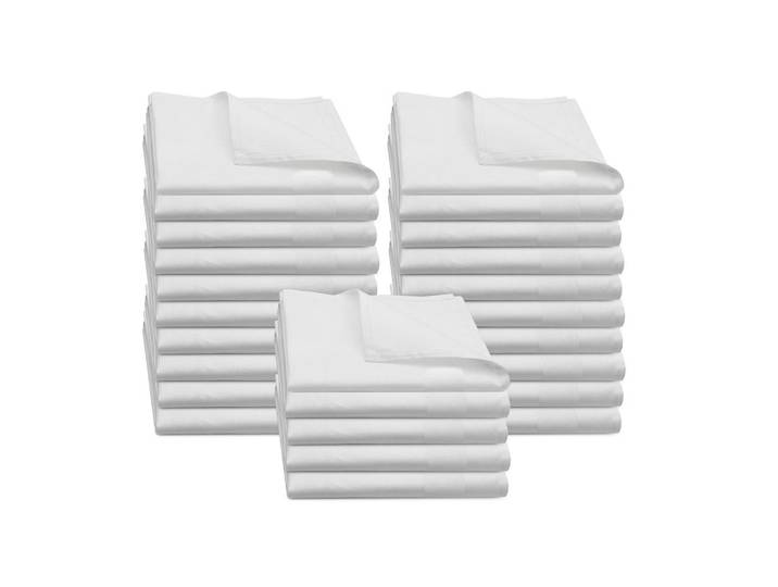 Zollner Stoffservietten, 25er-Set, 50x50 cm, 100% Baumwolle, Weiß, Quadratisch, 50x50 cm, Geschirr, Tischkultur & Serviergeschirr, Servietten