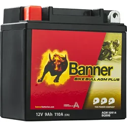 12V 9Ah 110A Banner Bike Bull AGM Plus 50914 Motorradbatterie BGB9B / GB9B