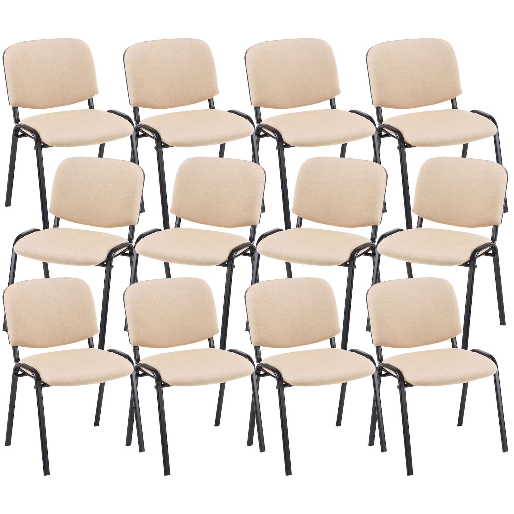 CLP 12er Set Besucherstuhl Ken Stoff Farbe: creme