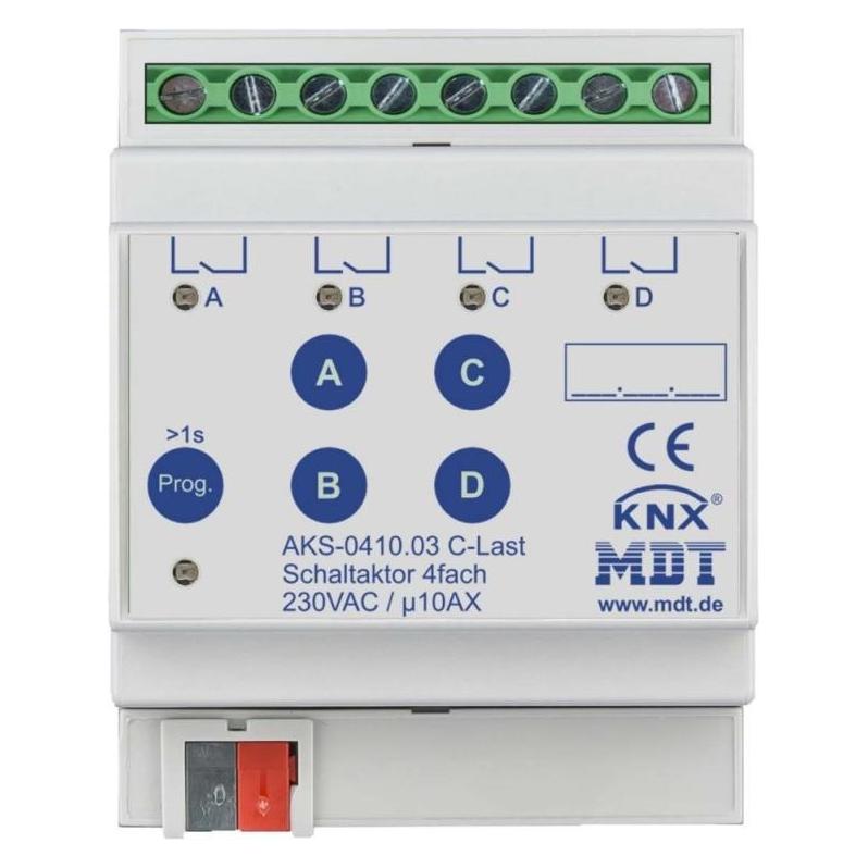 MDT AKS-0410.03 Schaltaktor 4fach 4TE (Schaltaktor) (AKS-0410.03)