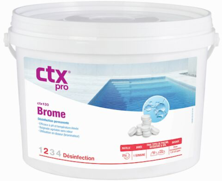 Brome CTX 130 piscines & spas - galet/pastilles 20g. - 5kg