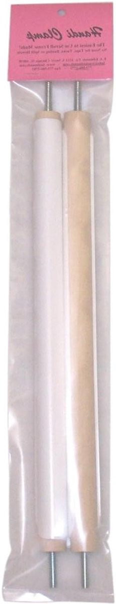 Handi Klem Stangen Scroll Hengels met Klemmen voor Textiel Decoratie - Lichtbruin - 18 inch