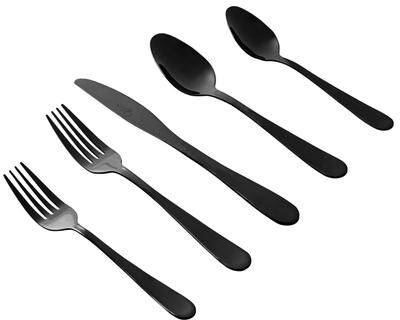 Gibson Lymm 20 Piece Stainless Steel Silverware set in Black