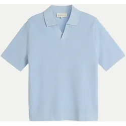 Poloshirt aus Piqué-Strick Blau S