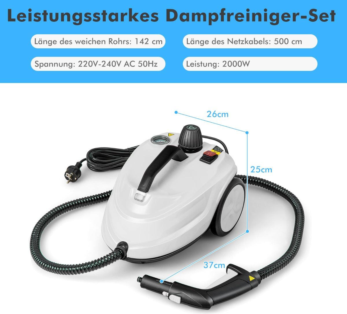 Northix Draagbare stoomreiniger met 15 accessoires, 2000 W