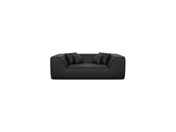 2-Sitzer Design Echtleder Sofa „Lorenza“ Echtleder Schwarz BLOOMINGLOFT Collection