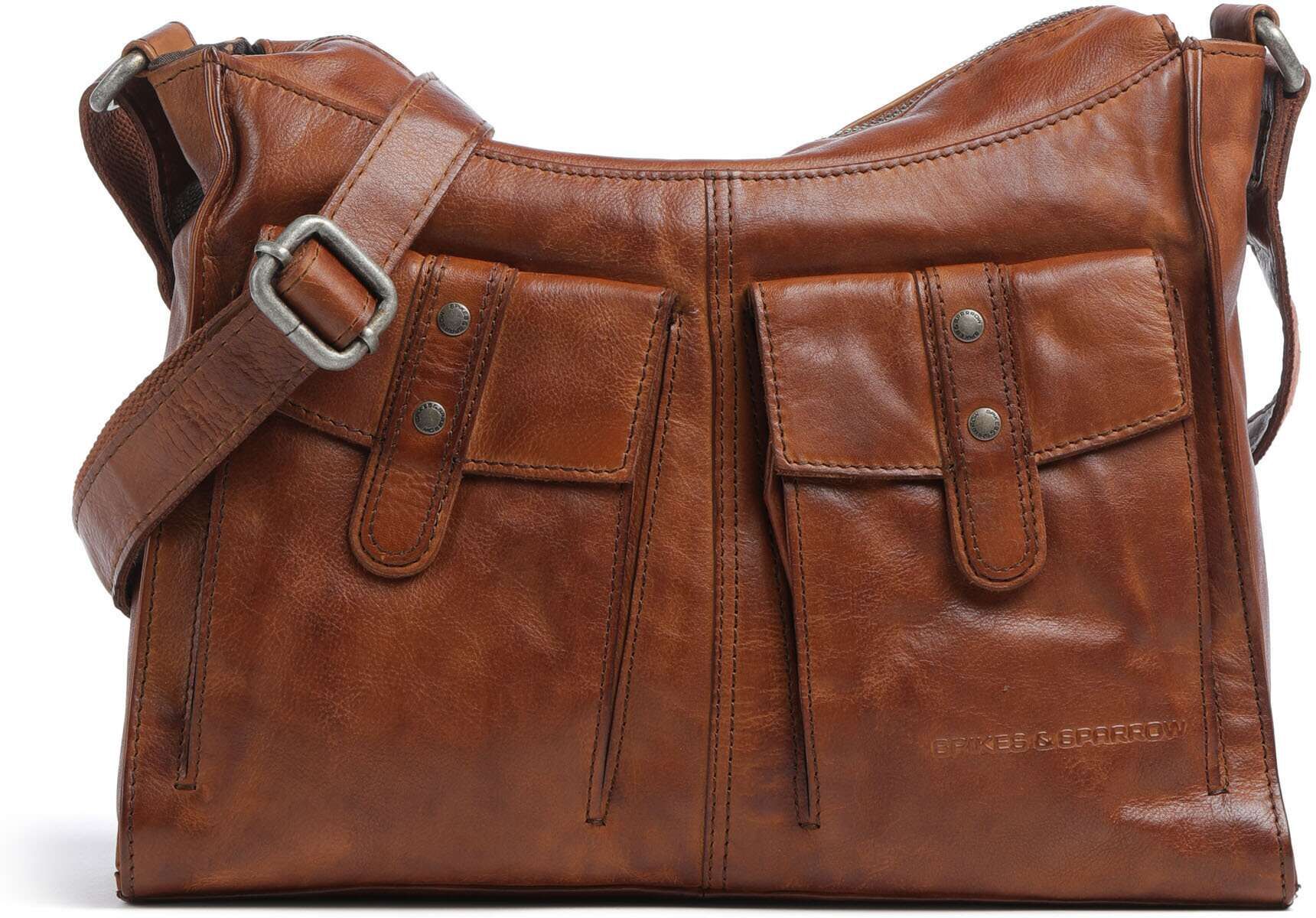 Spikes & Sparrow Apache Samara Beuteltasche aus Leder, braun