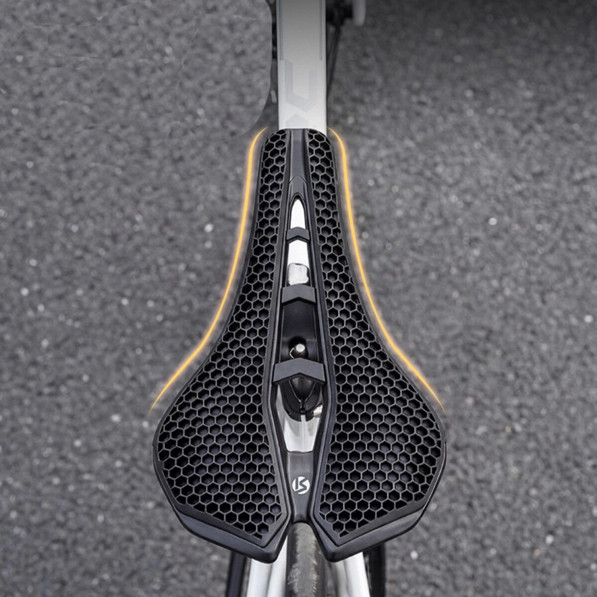 INF Selle de vélo nid d'abeille renforcée fibre de carbone - Creuse respirante, découpe antiperspirante, lavable, nez court