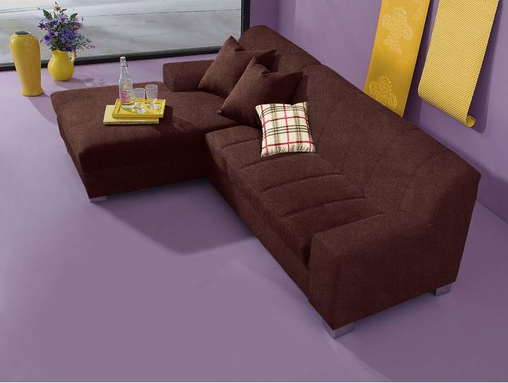 Ecksofa HOME AFFAIRE Anzio, elegant und gemütlich, Breite 239cm, L-Form , braun, B:239cm H:75cm T:82cm, Sofas, Ecksofa, wahlweise mit Bettfunktion
