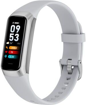 Shopalltechgadgets Smartwatch With Body Temperature Monitor Waterproof Fitness Tracker For Android & IPhone silver