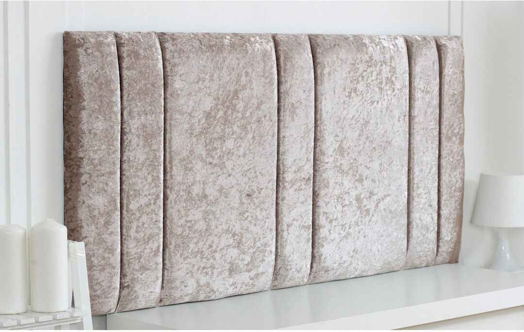 Fairmont Park Upholstered Velvet Headboard Champagne Double (4'6)