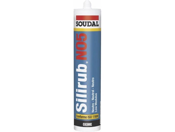 Mastic silicone SILIRUB NEO5 ton pierre gris cartouche 300ml - SOUDAL - 120639