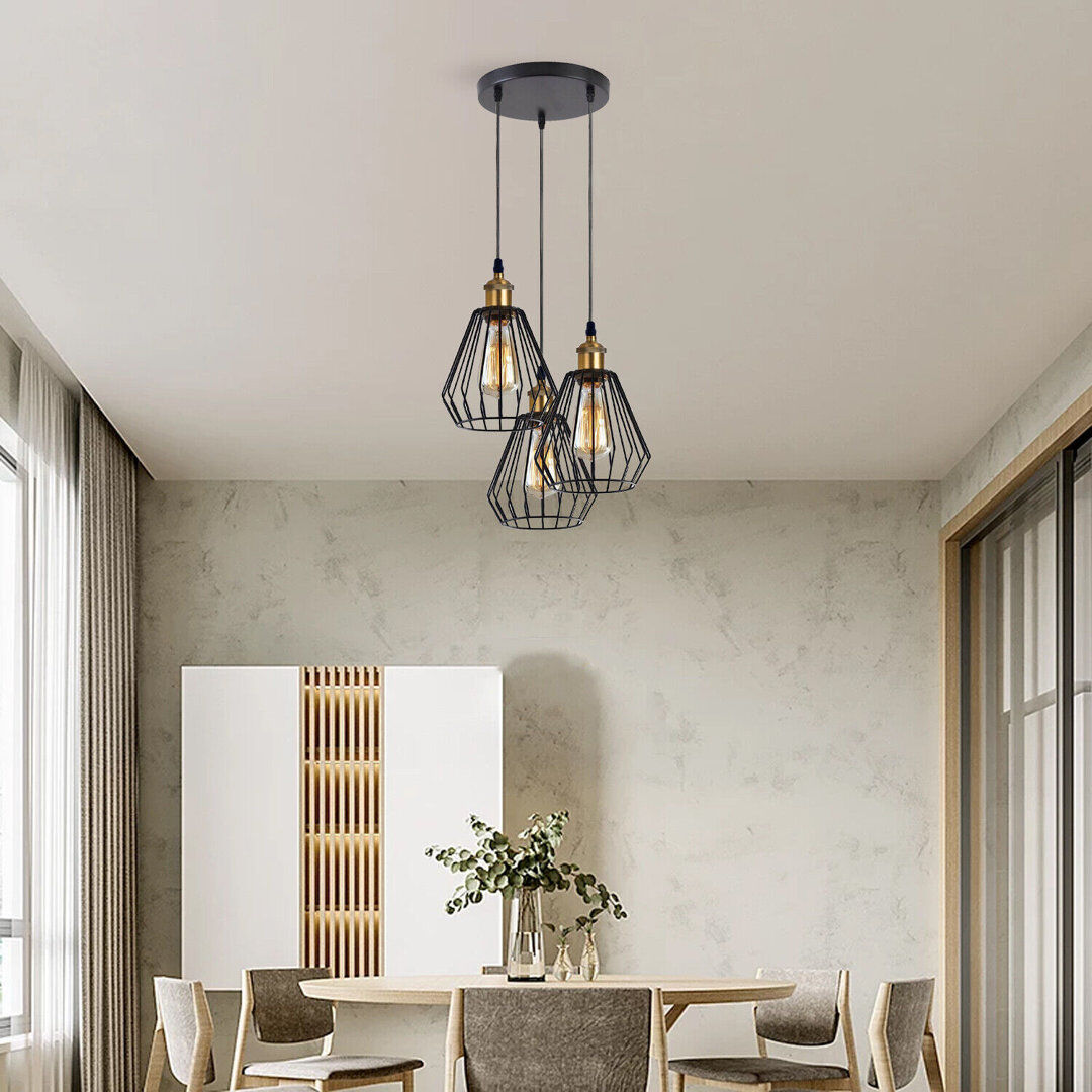 Rio Stroudsburg 3 - Light Black Pendant Black 122.5cm H X 40cm W X 40cm D