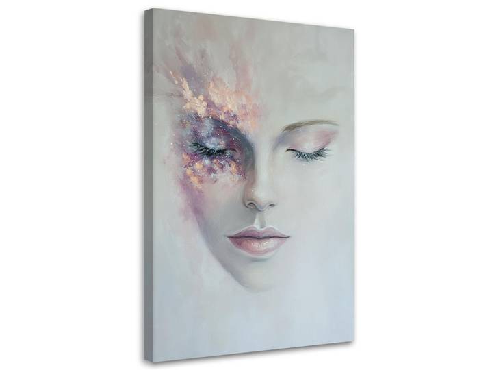 Feeby Wandbild abstraktes graues frauenporträt, Grau, Abstrakt, Rechteckig, 70x100 cm, Bilder & Rahmen, Bilder, Leinwandbilder