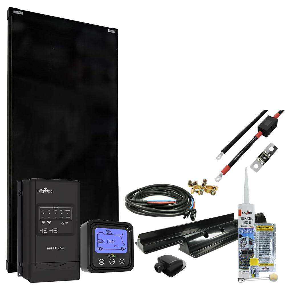 Selius Camper Zonnepaneel 180W met MPPT Duo Laadregelaar Offgrid Silicium Glas Aluminium