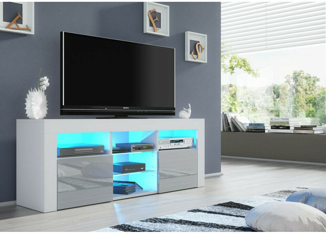 Ivy Bronx Annagrove TV Stand Gray/White 65"
