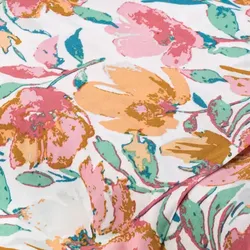 Viskose-Blusenstoff/Javanaise "Blumen", pastell/bunt