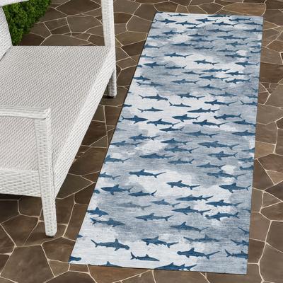 Addison Rugs Machine Washable Indoor/ Outdoor Modern Shark Chantille Rug