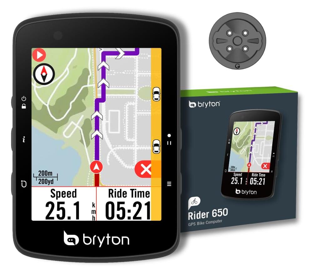 Bryton Rider 650 GPS-Fahrradcomputer Sensor-Bundle, 2,8" Farb-Touchscreen, bis z