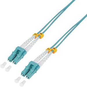 LogiLink Glasfaserkabel FP3LC10, Multimode, LC/UPC auf LC/UPC, Duplex, OM3 (10 Gbit/s), 10 m
