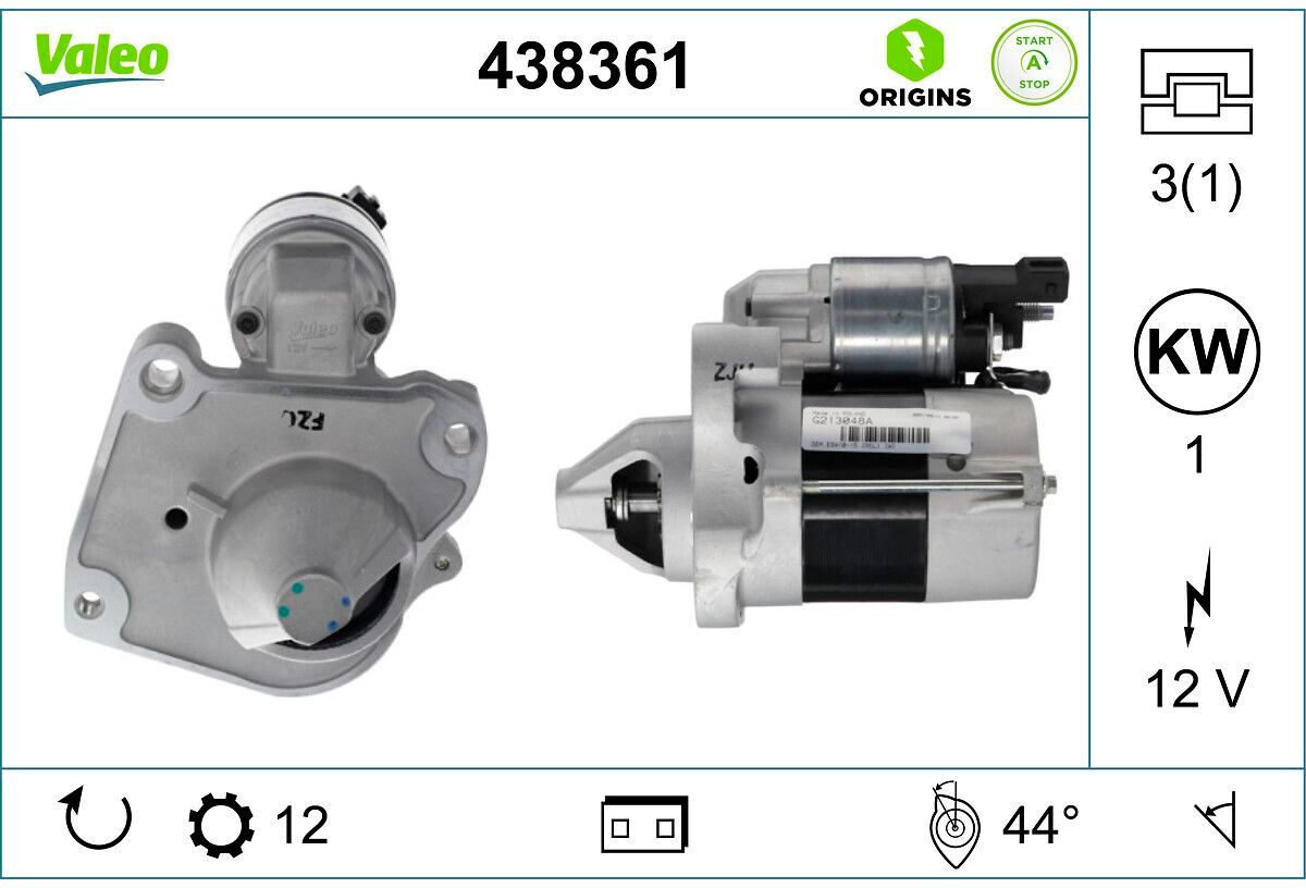 Starter VALEO ORIGINS NEW STOP&START; OE TECHNOLOGIE VALEO 438361