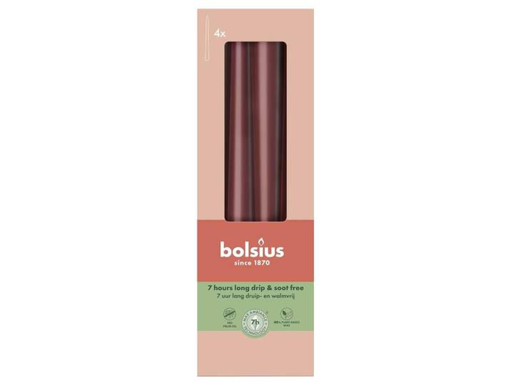 Bolsius gotische kaarsen 4 stuks velvet red 24.5cm