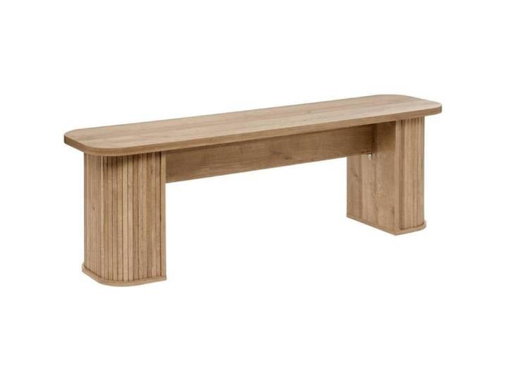 Atmosphera Banc Colva 140x35x45 cm Bois Naturel Design Courbe pour Salle à Manger