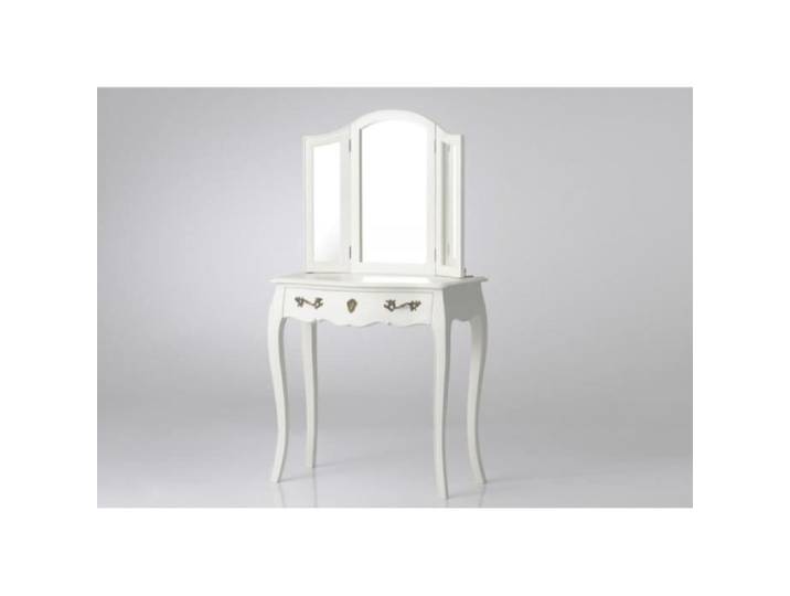 Coiffeuse miroir triptyque blanc cassé Murano Blanc