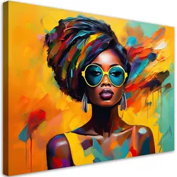 WANDBILD bunte afrikanische frau