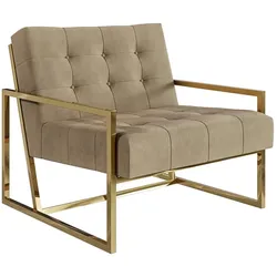 LOUNGESESSEL Duban Beige Samtstoff