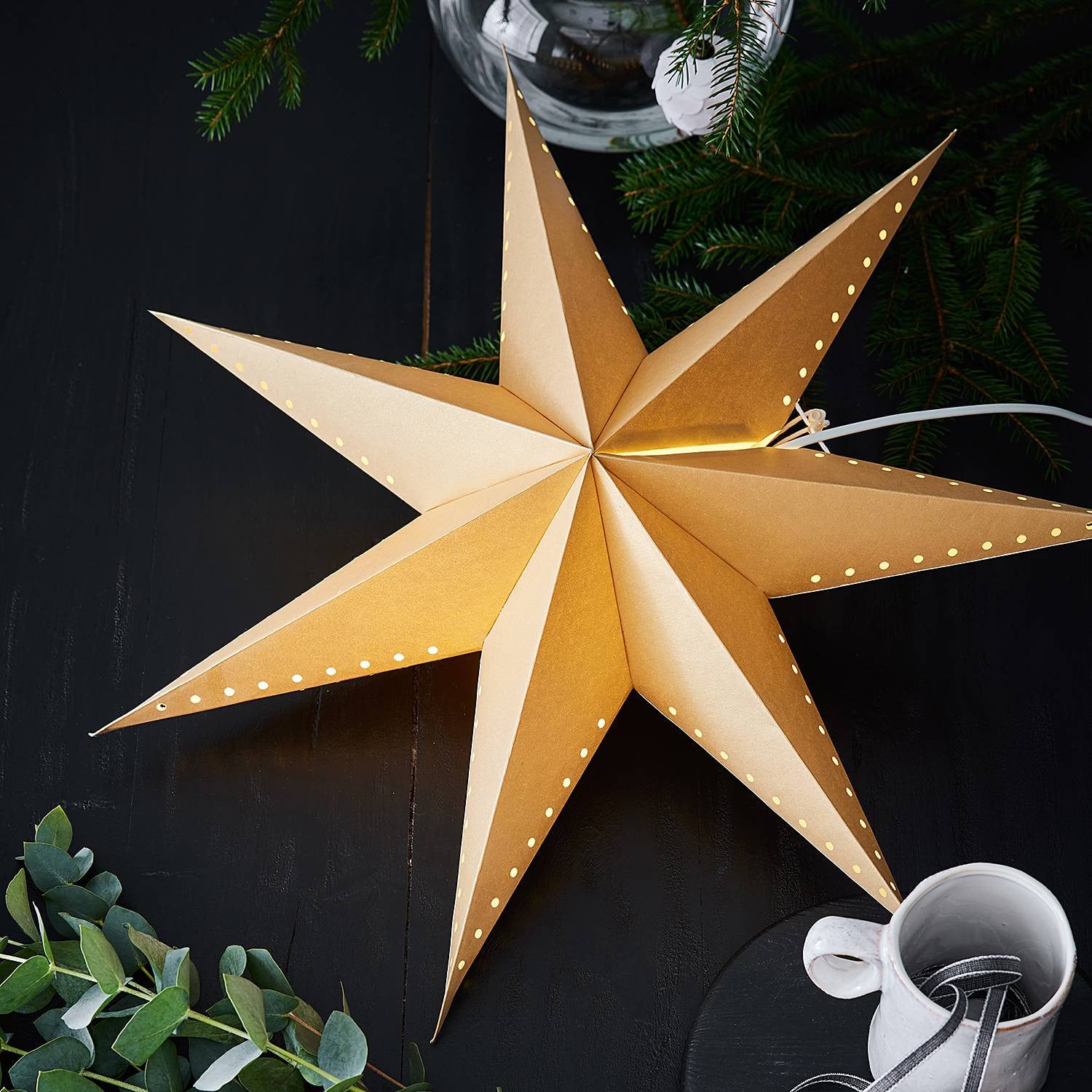Markslojd Lively hangende lichtslingering ster goud/messing 60 cm