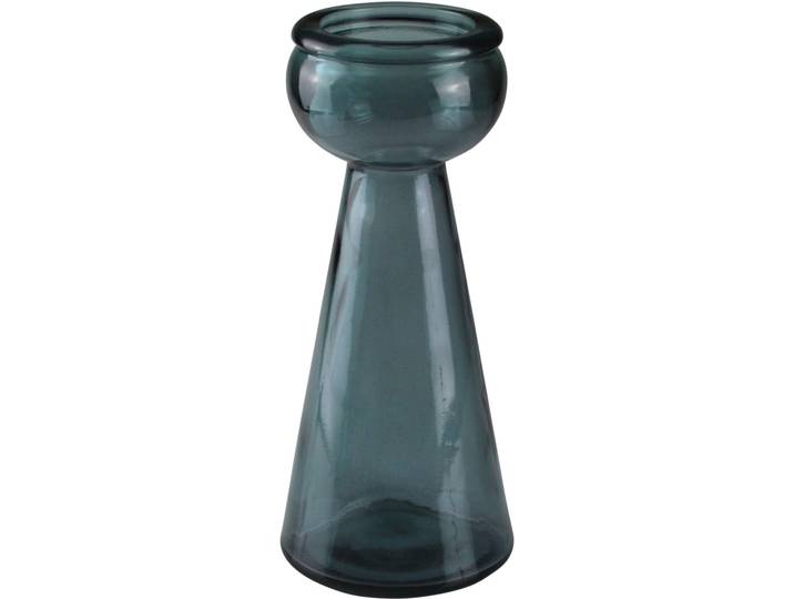 Kerzenständer AM DESIGN Kerzenhalter aus recyceltem Glas , blau (rauchfarben, grau blau), H:30cm Ø:13cm, Glas, Kerzenhalter, Kerzenständer, im außergewöhnlichen Design