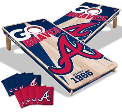 Skip's Garage Atlanta Braves MLB 2x4 Cornhole Board Set