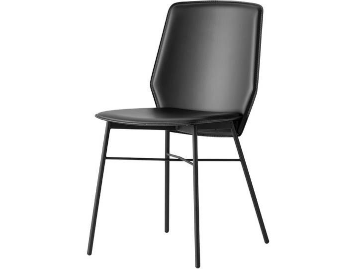CONNUBIA Schalenstuhl 2er-Set Sibilla schwarz Metall / Leder B 56 cm