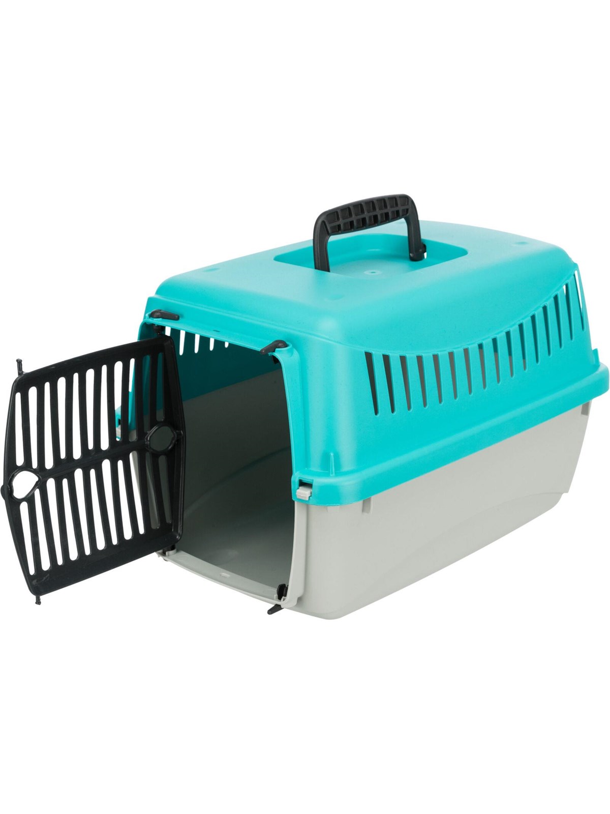 Trixie Capri transport box XXS: 26 × 25 × 39 cm light grey/turquoise