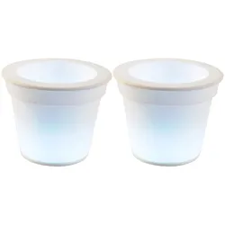 2er Set LED Solar Leuchten Blumen Töpfe Außen Beleuchtungen Dekorationen Steh Lampen