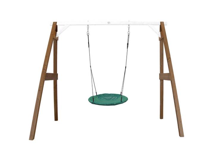 Nestschaukel, Braun, Weiß, Holz, Metall, Kunststoff, Hemlocktanne, 254x207x160 cm, Freizeit & Co, Gartenspielzeug, Schaukeln