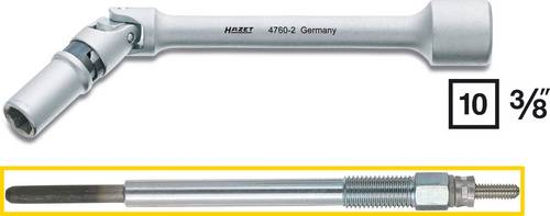 Hazet 4760-2 Glühkerzen-Schlüssel Antrieb 3/8 (10 mm) 142mm 1St.