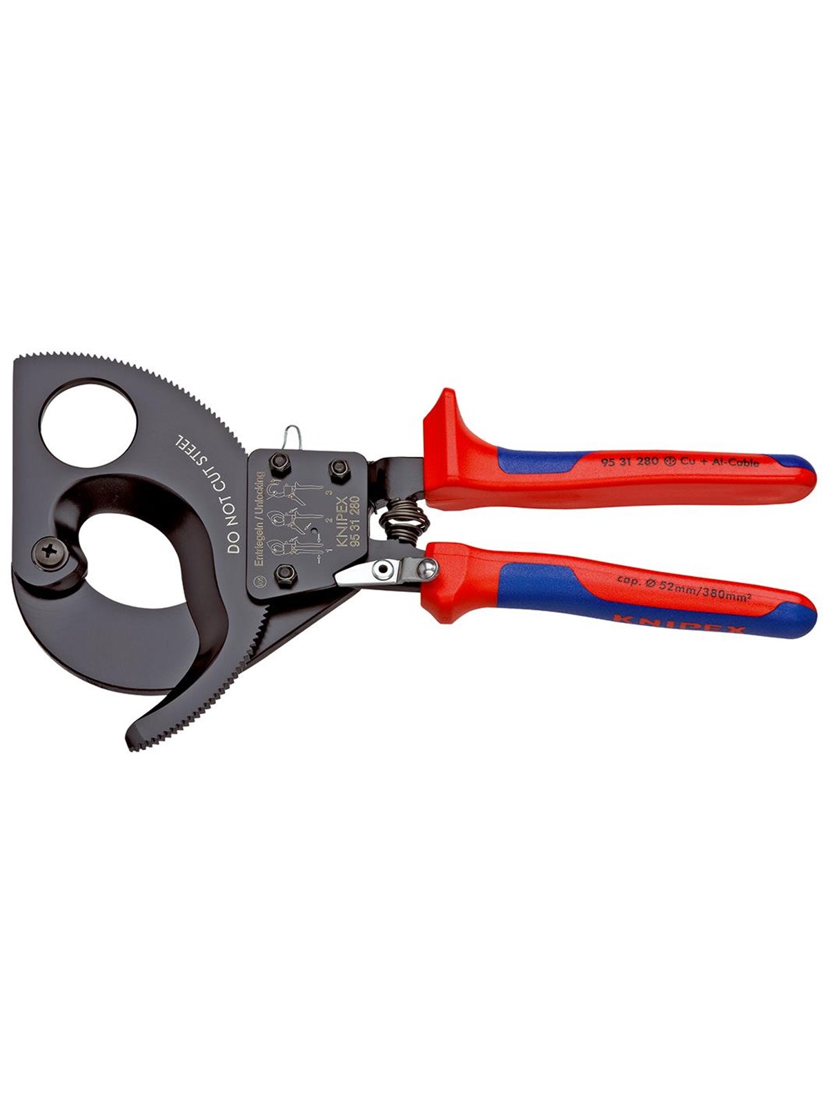KNIPEX Kabelschneider, (Ratschenprinzip)