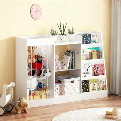 Kodotan sofa Kids Bookshelf and Toy Storage,3-Tier Book Shelf,Sling Baby Bookcase with Stuffed Animal Storage,Toddler Montessori Bookshelf