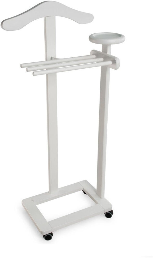 Fernleaf Colombes Solid Wood Freestanding Valet Stand White 103cm H X 50cm W X 30cm D