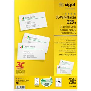 Sigel LP795 3C Visitenkarten 85x55 225g hochweiß