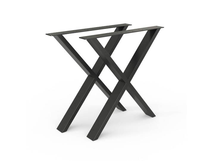 Vicco Tischbeine Schwarz 70 x 72 cm X-Form, Metall, 70x72x8 cm, Esszimmer, Esstische