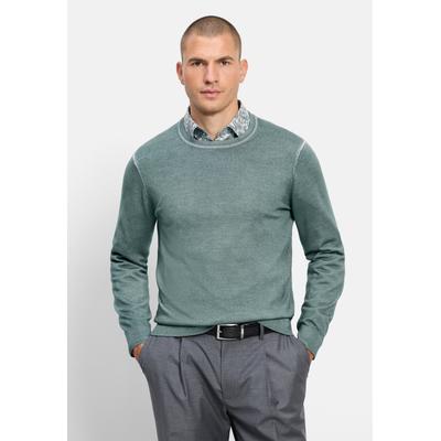 Strickpullover OLYMP "OLYMP Casual Strick, Pullover", Herren, Gr. S, grün, 100% Schurwolle, Pullover Strickpullover